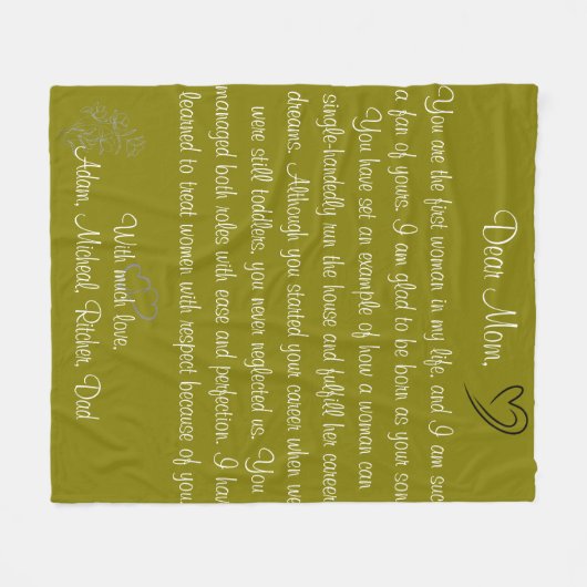 Handschrifttypografie Fleece Deken (Voorkant (Horizontaal))