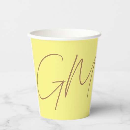 Handschriftweg Initialen Professional Modern Papieren Bekers (Voorkant)