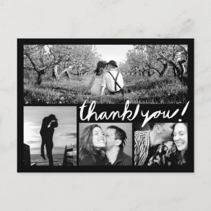 Handschrijf 4 Foto collage Hartelijk dank zwart Br Briefkaart