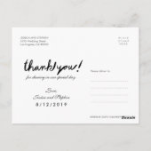 Handschrijf 4 Foto collage Hartelijk dank zwart Br Briefkaart (Achterkant)