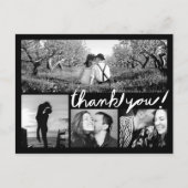 Handschrijf 4 Foto collage Hartelijk dank zwart Br Briefkaart (Voorkant)