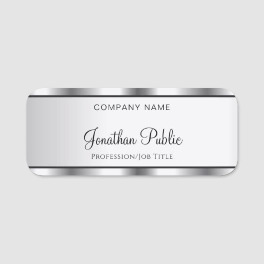 Handschrijvend de Tekst van het Manuscript Elegant Naamplaatje (Voorkant)