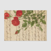  handschrijvende Rozen Ephemera-ontkoppeling Tissuepapier (Voorkant)