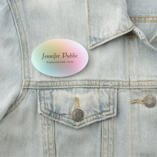 Handschrijvende Script Text Elegant Colorful Sjabl Naamplaatje (In situ)