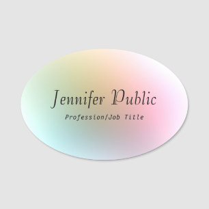 Handschrijvende Script Text Elegant Colorful Sjabl Naamplaatje