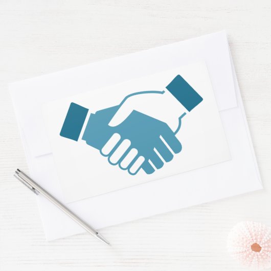 Handschudden Rechthoekige Sticker (Envelop)