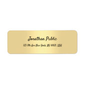 Handscript Gold Modern Simple Sjabloon Elegant Etiket (Voorkant)