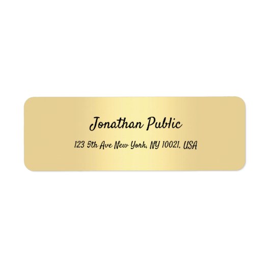 Handscript Gold Modern Simple Sjabloon Elegant Etiket (Voorkant)