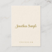 Handscript Gold Text Modern Vertical Sjabloon Visitekaartje (Voorkant)