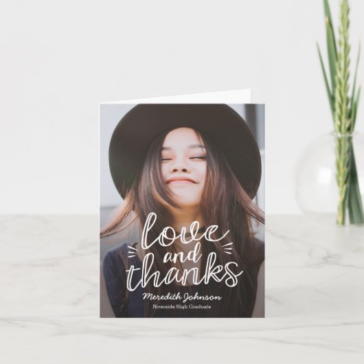 Handscript Happiness EDITABLE COLOR Thank You Card Bedankkaart (Voorkant)