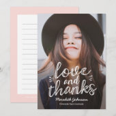 Handscript Happiness EDITABLE KLOR Foto Bedankkaart (Voorkant / Achterkant)