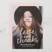 Handscript Happiness EDITABLE KLOR Foto Bedankkaart (Voorkant / Achterkant)