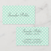 HandScript Modern Elegant Mint Green-Sjabloon Visitekaartje (Voorkant / Achterkant)