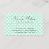 HandScript Modern Elegant Mint Green-Sjabloon Visitekaartje (Achterkant)