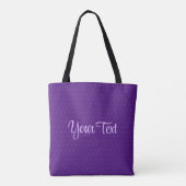HandScript Royal Paars voegt Jouw tekst Sjabloon t Tote Bag (Achterkant)