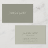 Handscript Simple Modish Elegant Green Sjabloon Visitekaartje (Voorkant / Achterkant)