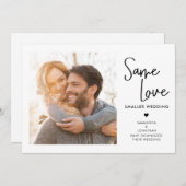 Handscriptie Zelfde liefde Kleinere bruiloft Foto Save The Date (Voorkant / Achterkant)