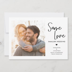 Handscriptie Zelfde liefde Kleinere bruiloft Foto Save The Date