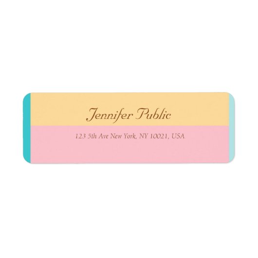 handscriptnaam kleurig retouradres etiket (Voorkant)