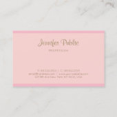 Handscriptnaam Plain Elegant roze goudvormig Visitekaartje (Achterkant)