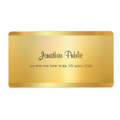 Handscriptnaam Sjabloon Gold Kijk elegant Etiket (Voorkant)