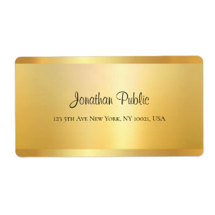 Handscriptnaam Sjabloon Gold Kijk elegant Etiket