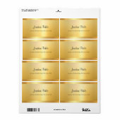 Handscriptnaam Sjabloon Gold Kijk elegant Etiket (Full Sheet)