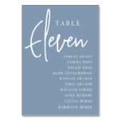 Handscripttabel ELEVEN + gastnamen Kaart (Voorkant)