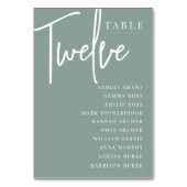Handscripttabel TWELVE + gastnamen Kaart (Voorkant)