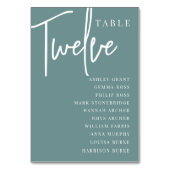 Handscripttabel TWELVE + gastnamen Kaart (Achterkant)