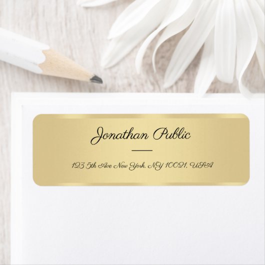 Handscripttekst Faux Gold-Sjabloon legant Etiket (Insitu)