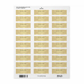 Handscripttekst Faux Gold-Sjabloon legant Etiket (Full Sheet)