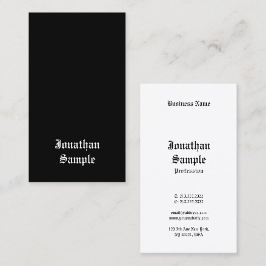 Handscripttekst zwart-wit retro visitekaartje (Voorkant / Achterkant)