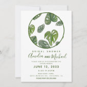 Handse Waterverf Monstera en Adansonii Leaf Bridal Kaart (Voorkant)