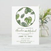 Handse Waterverf Monstera en Adansonii Leaf Bridal Kaart (Staand voorkant)