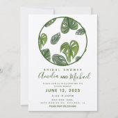 Handse Waterverf Monstera en Adansonii Leaf Bridal Kaart (Voorkant)