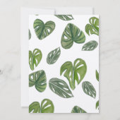 Handse Waterverf Monstera en Adansonii Leaf Bridal Kaart (Achterkant)