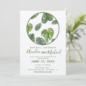 Handse Waterverf Monstera en Adansonii Leaf Bridal Kaart (Staand voorkant)