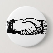 Handshake-Button met Retro handen Ronde Button 7,6 Cm (Voorkant)