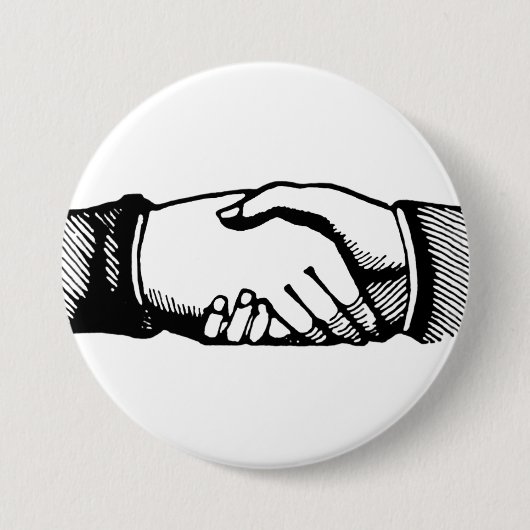 Handshake-Button met Retro handen Ronde Button 7,6 Cm (Voorkant)