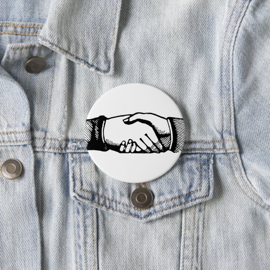 Handshake-Button met Retro handen Ronde Button 7,6 Cm (In situ)