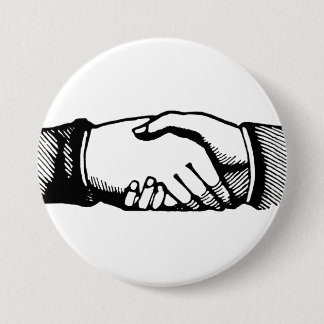 Handshake-Button met Retro  handen Ronde Button 7,6 Cm