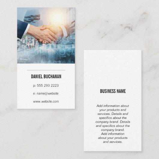 handshake deal | Financiële grafieken Visitekaartje (Voorkant / Achterkant)