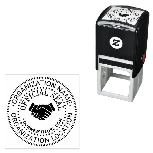 Handshake Generic Custom Official Seal NM Loc URL Zelfinktende Stempel (In situ)
