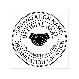 Handshake Generic Custom Official Seal NM Loc URL Zelfinktende Stempel