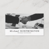 Handshake, modern zakelijk & financieel beheer visitekaartje (Voorkant)