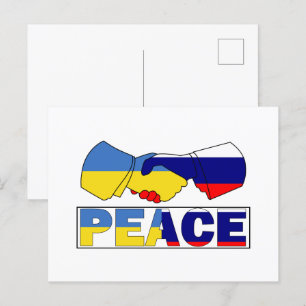 Handshake of Peace, Ukraine Russia Flag Briefkaart