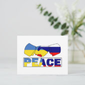 Handshake of Peace, Ukraine Russia Flag Briefkaart (Staand voorkant)
