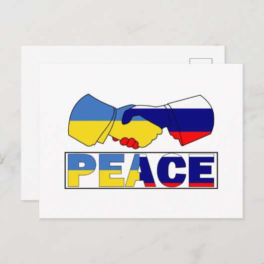 Handshake of Peace, Ukraine Russia Flag Briefkaart (Voorkant / Achterkant)