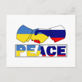 Handshake of Peace, Ukraine Russia Flag Briefkaart (Voorkant)
